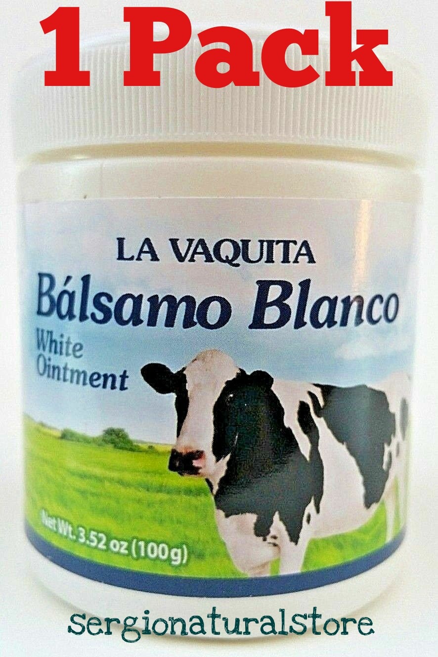 BALSAMO BLANCO LA VAQUITA POMADA 3.52 oz. BALSAMO WHITE 100 grs each