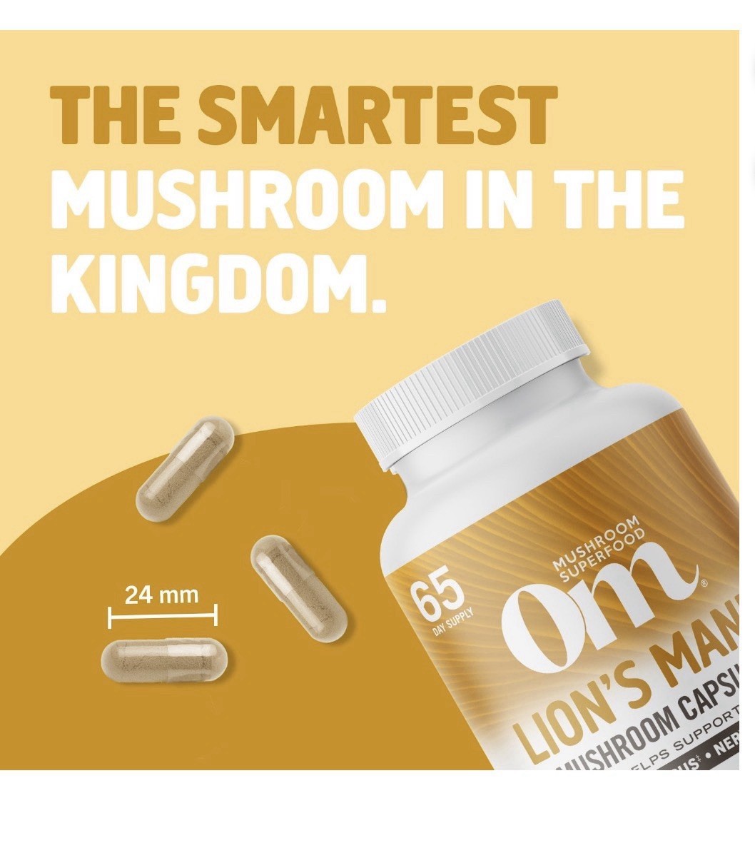 Om Mushroom Superfood Lion’s Mane Capsules, 195 ct..