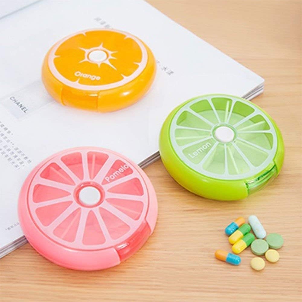 Large Pill Organizer Box 7 Day Rotatable Medicine Daily Portable Dust-proof Case