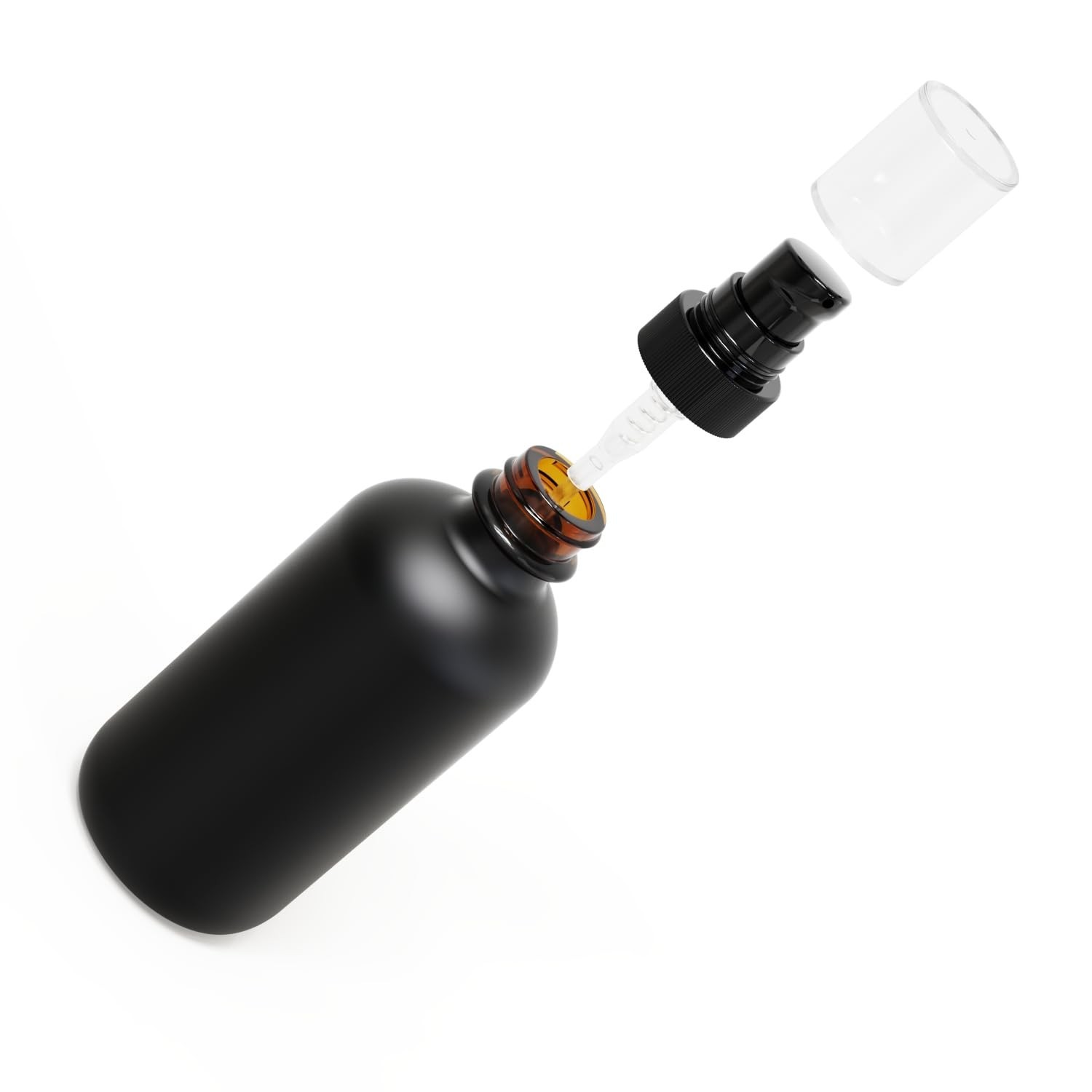 12-Pack 120ml Matte Black Glass Pump Bottles, Travel Size Refillable Dispensers