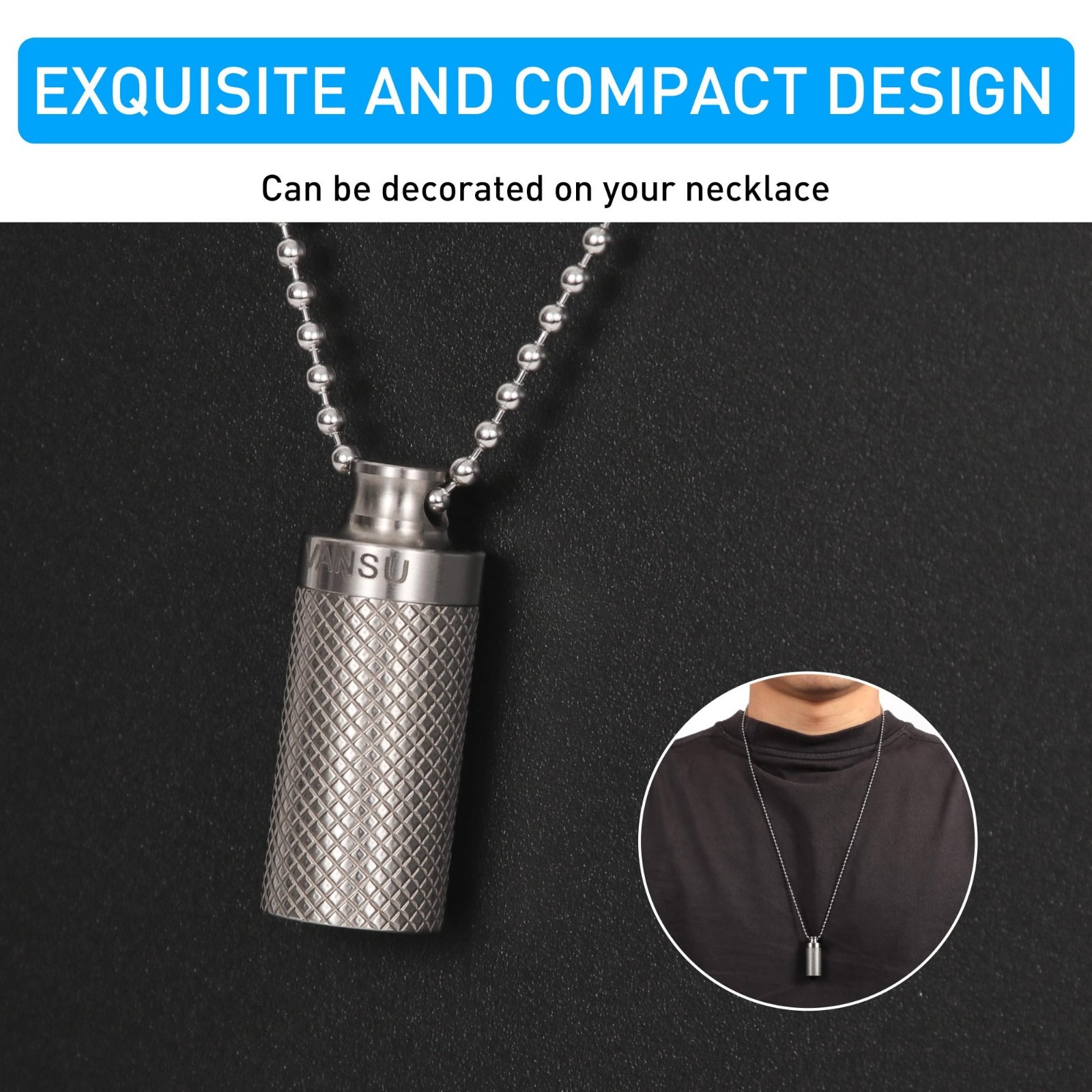 Waterproof Titanium Keychain Pill Holder – Portable Mini Pill Box Case (2 Pack)