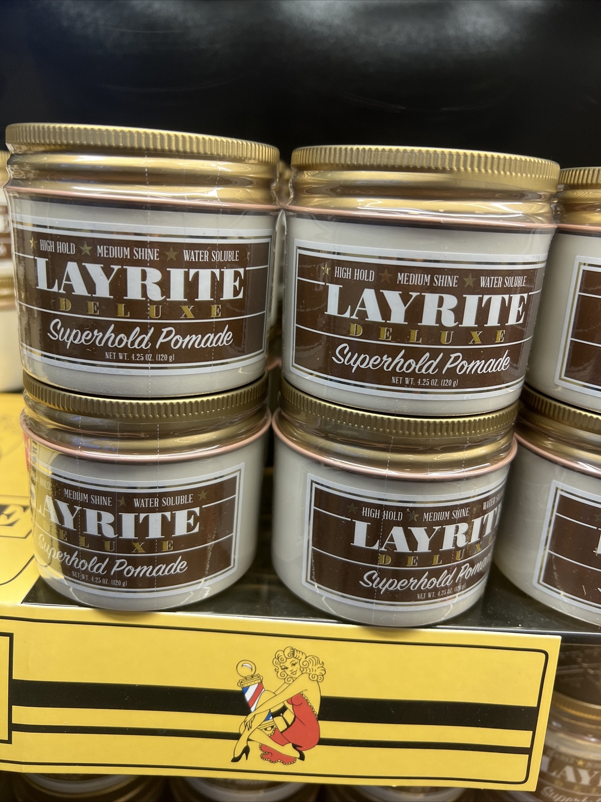 Two(2) new 4.25 oz can jars of Layrite Super Hold Pomade (brown color)