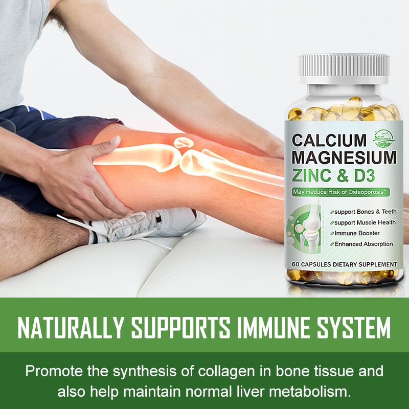 Calcium Magnesium Zinc Vitamin D3 Capsules Support Bone Health ,Immune ,Energy
