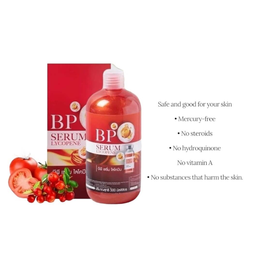 BP Serum Lycopene Hydrating Face Body 500ml – Arbutin Glutathione Collagen