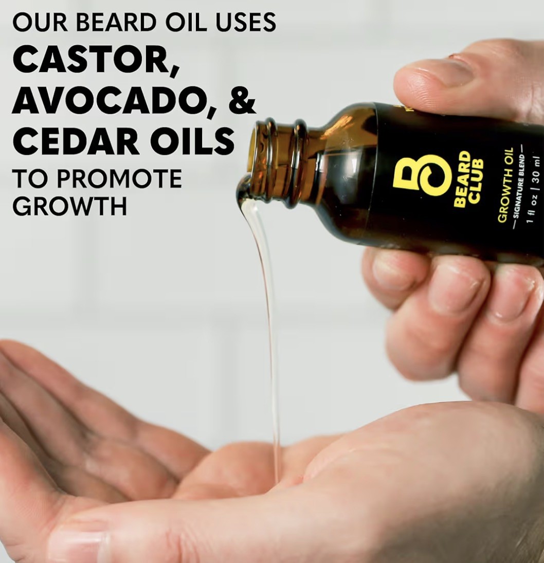 The Beard Club Beard Growth Oil for Men, Hair Growth, Moisturizes Skin 1 fl oz