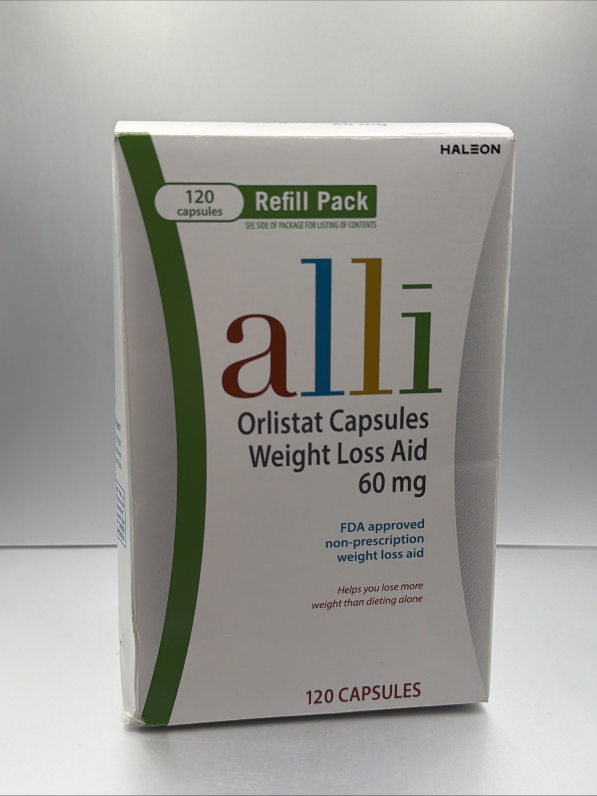 Weight Loss Diet Pills, Orlistat 60 mg Capsules 120 Count Refill Pack EXP 04/27