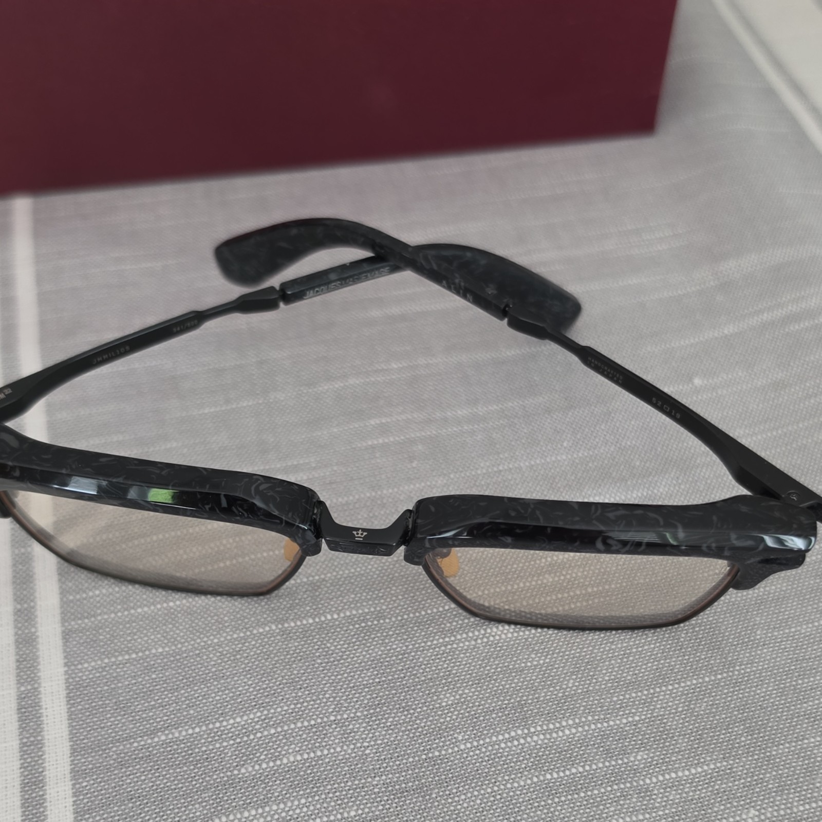 Jacques Marie Mage ALIN Black Marbled Full Rim Rectangular 50-22