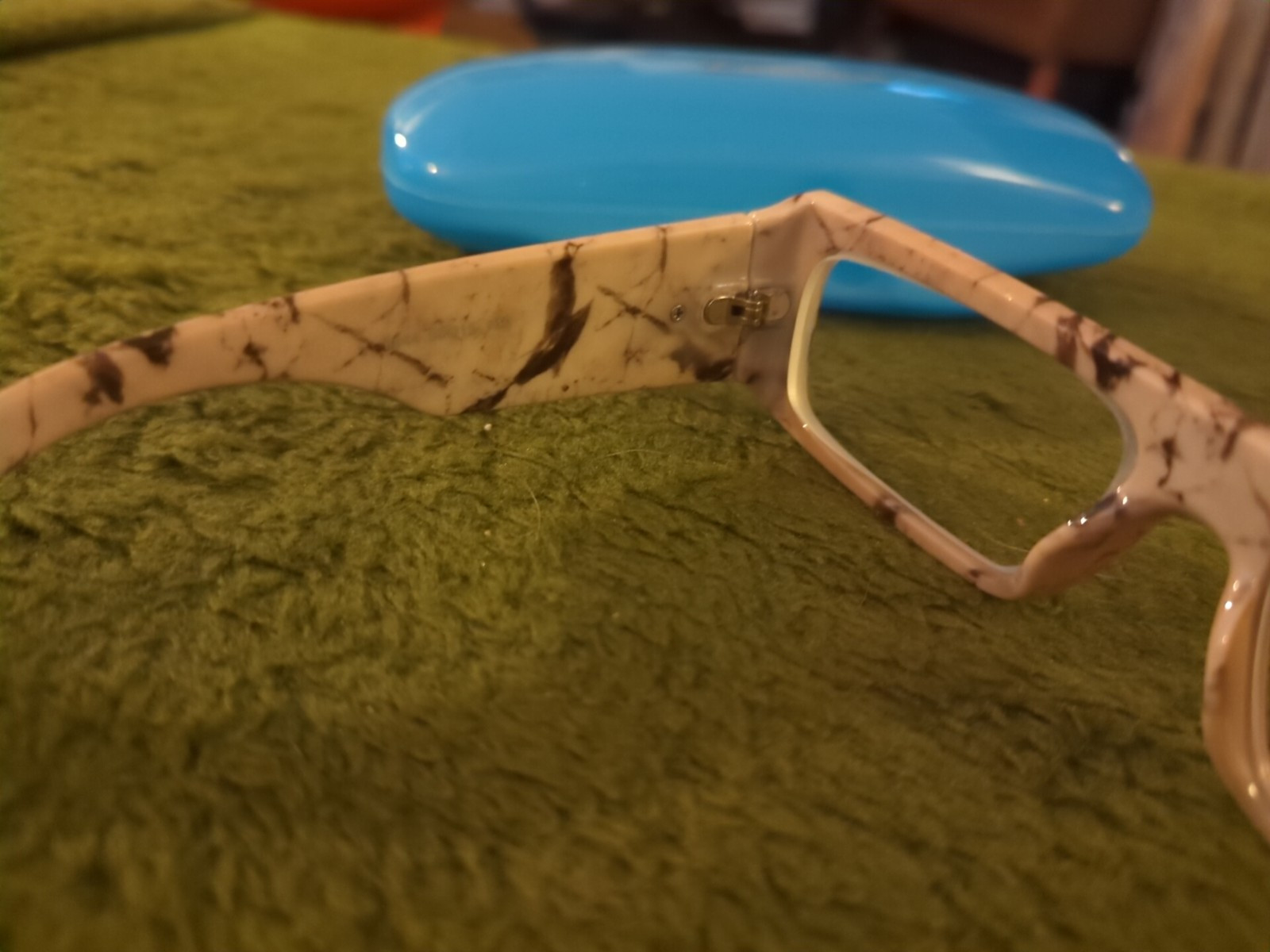 Unknown Designer Frames White «Marble» Plastic Vintage Style Glasses