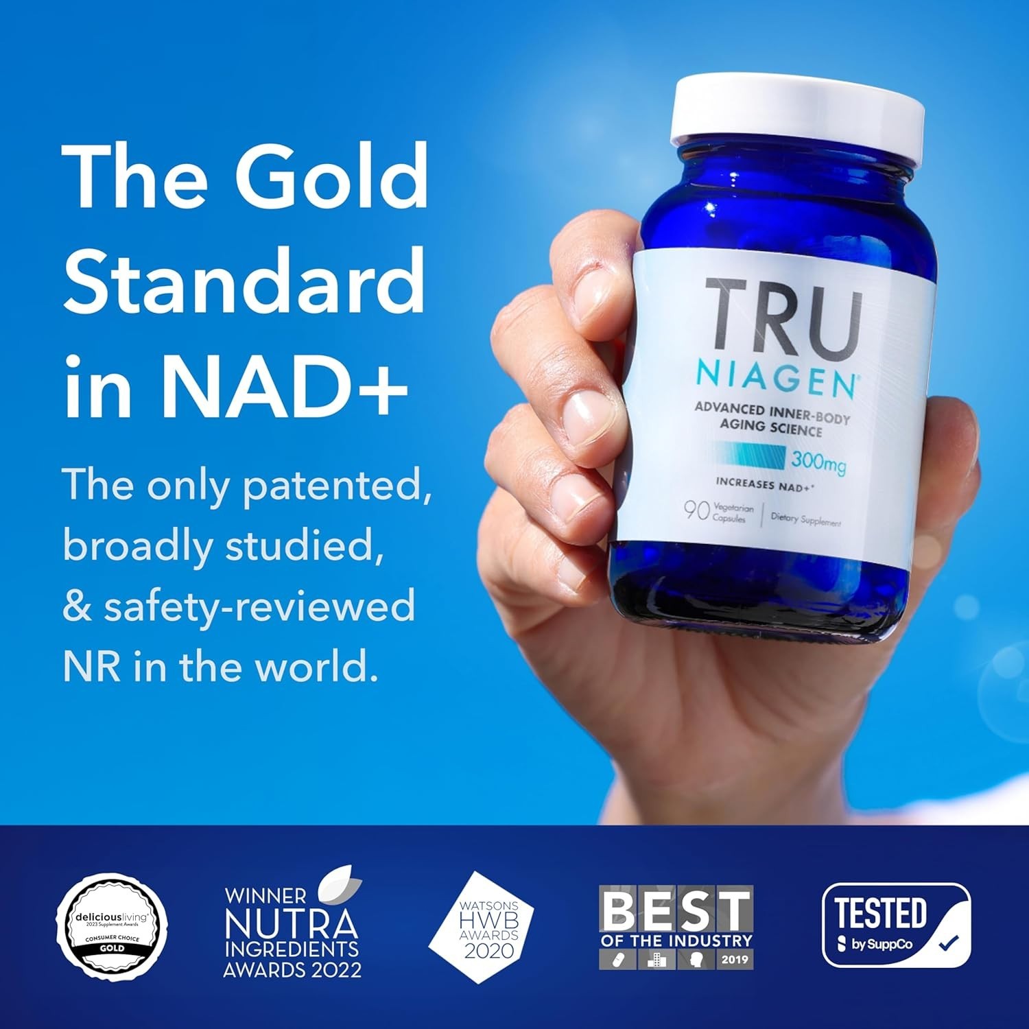 TRU NIAGEN Niagen 300mg – NAD Booster, 2-Pack (90 Servings Each)