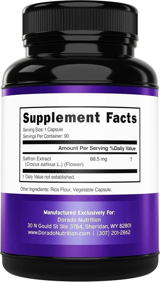 Saffron Supplements | 3 Month Supply | Pure 88.5Mg Saffron Extract for Women & M