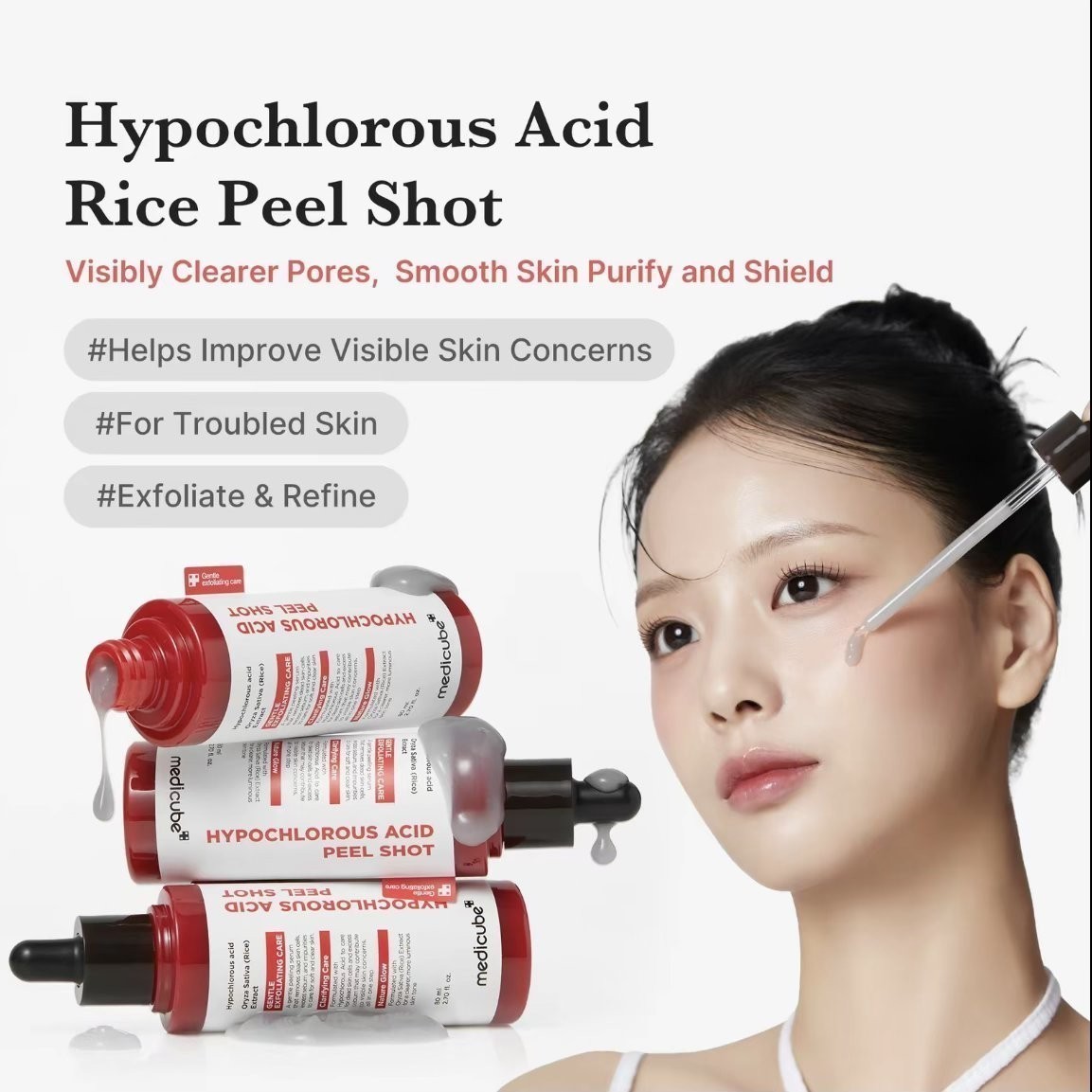 NEW Medicube Hypochlorous Acid Rice Peel Shot Duo