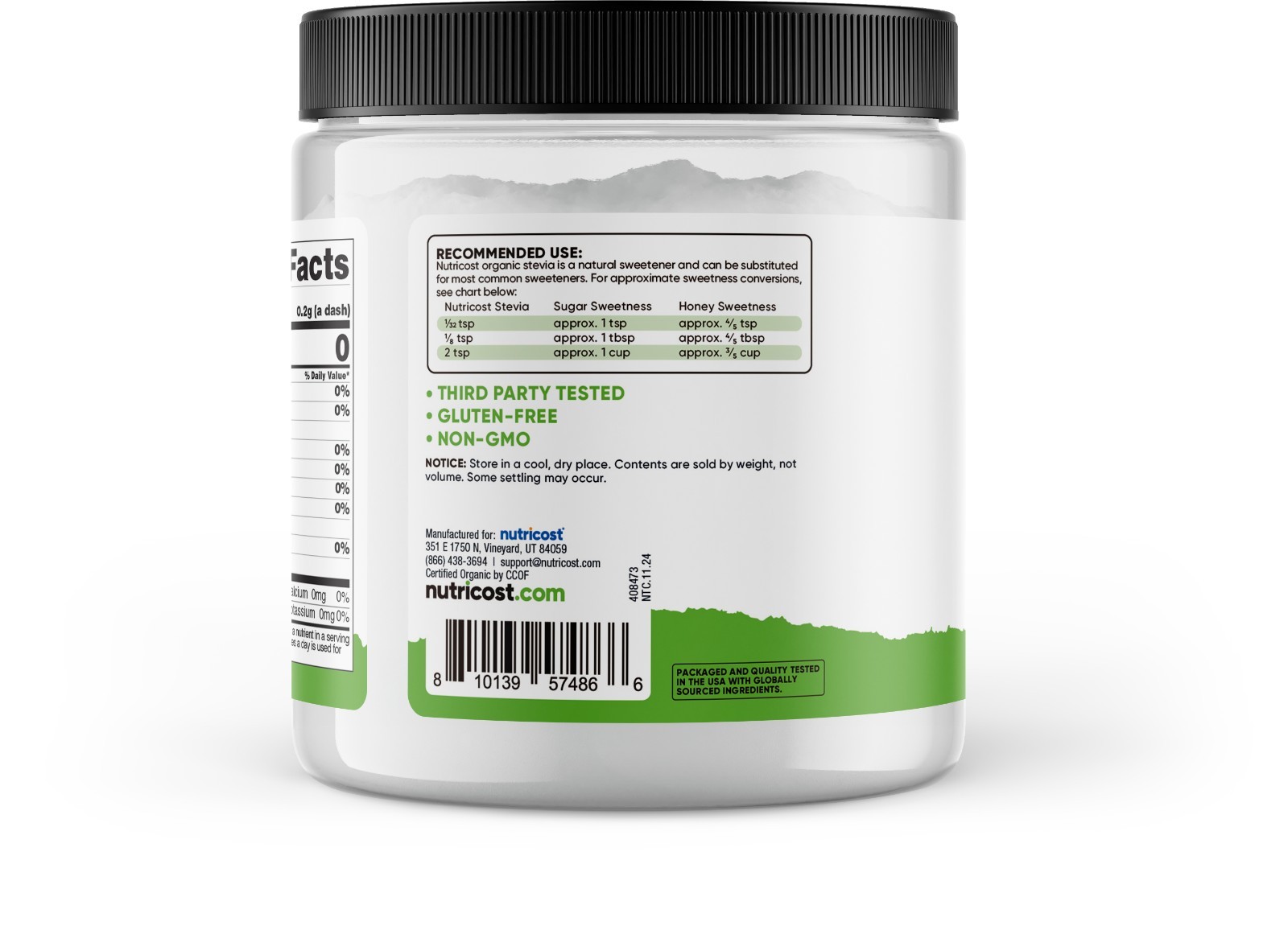 Nutricost Organic Stevia, Natural Sweetener 8 oz – GMO-Free, Gluten-Free