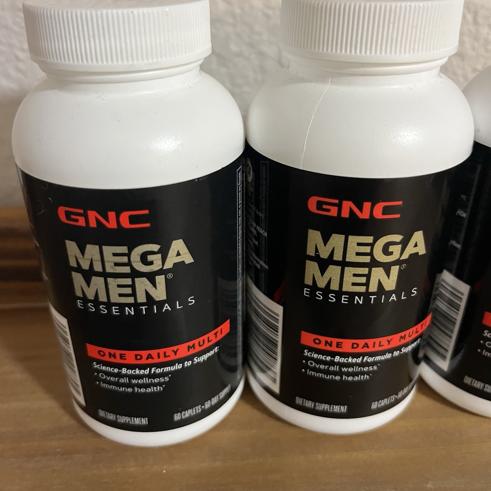 GNC Mega Men Essentials Multivitamin 180 Caplets Daily Men’s Vitamin Lot Of 3