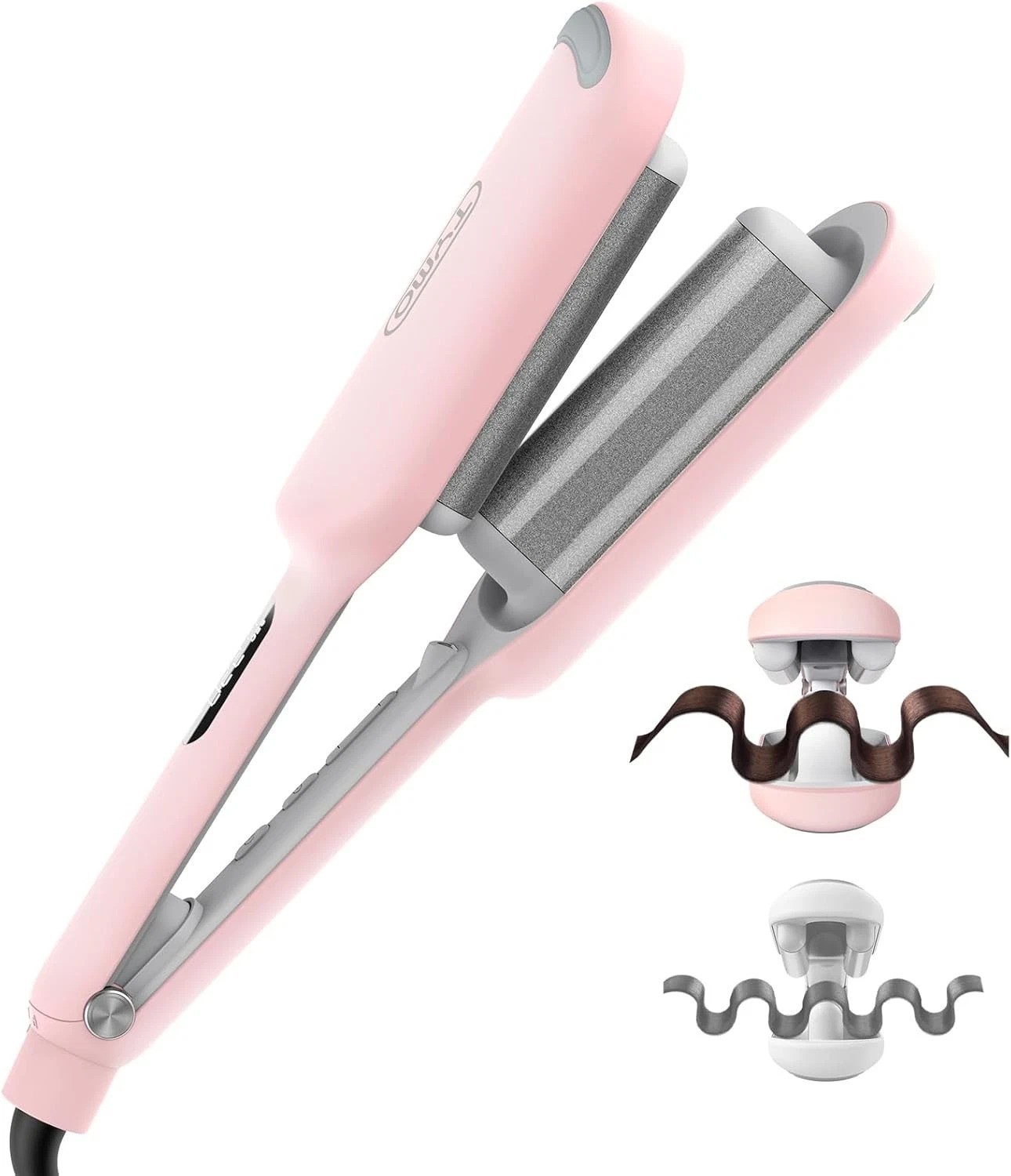 Curling Iron Hair Crimper Waver – ROVY Beach Waves Curling Wand, Ionic Deep W…