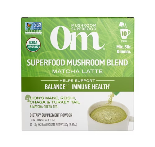 Om Mushrooms Mushroom Matcha Latte 10 Pack Superfood