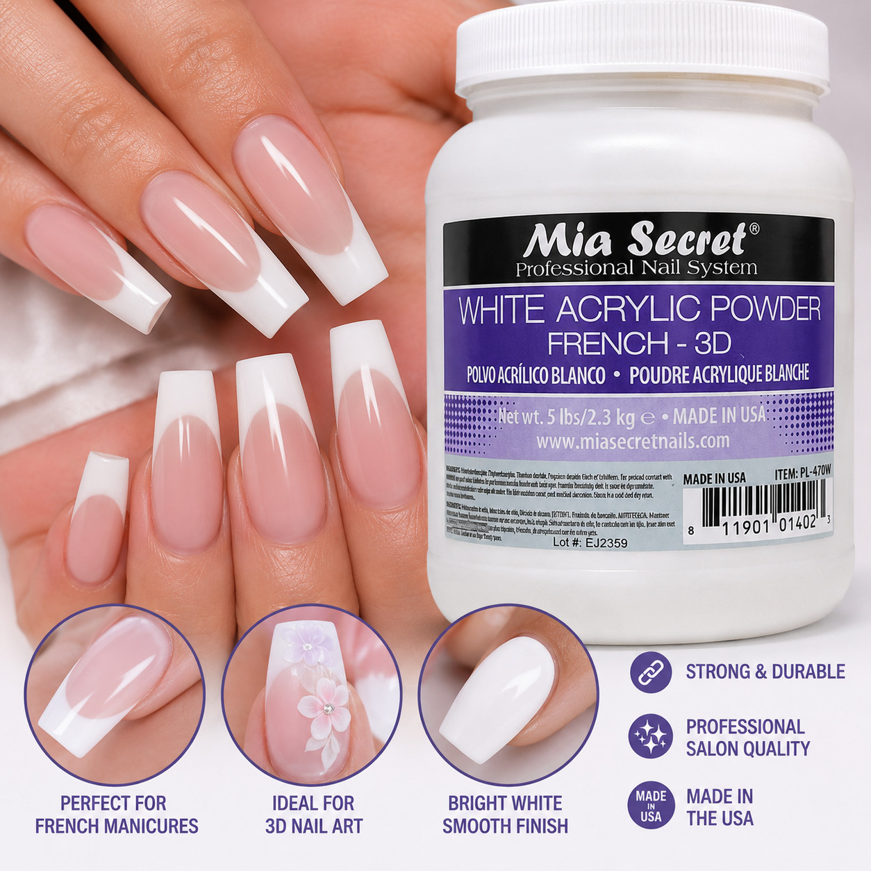 Mia Secret Professional Acrylic Nail Powder 5 lbs / 2.3kg
