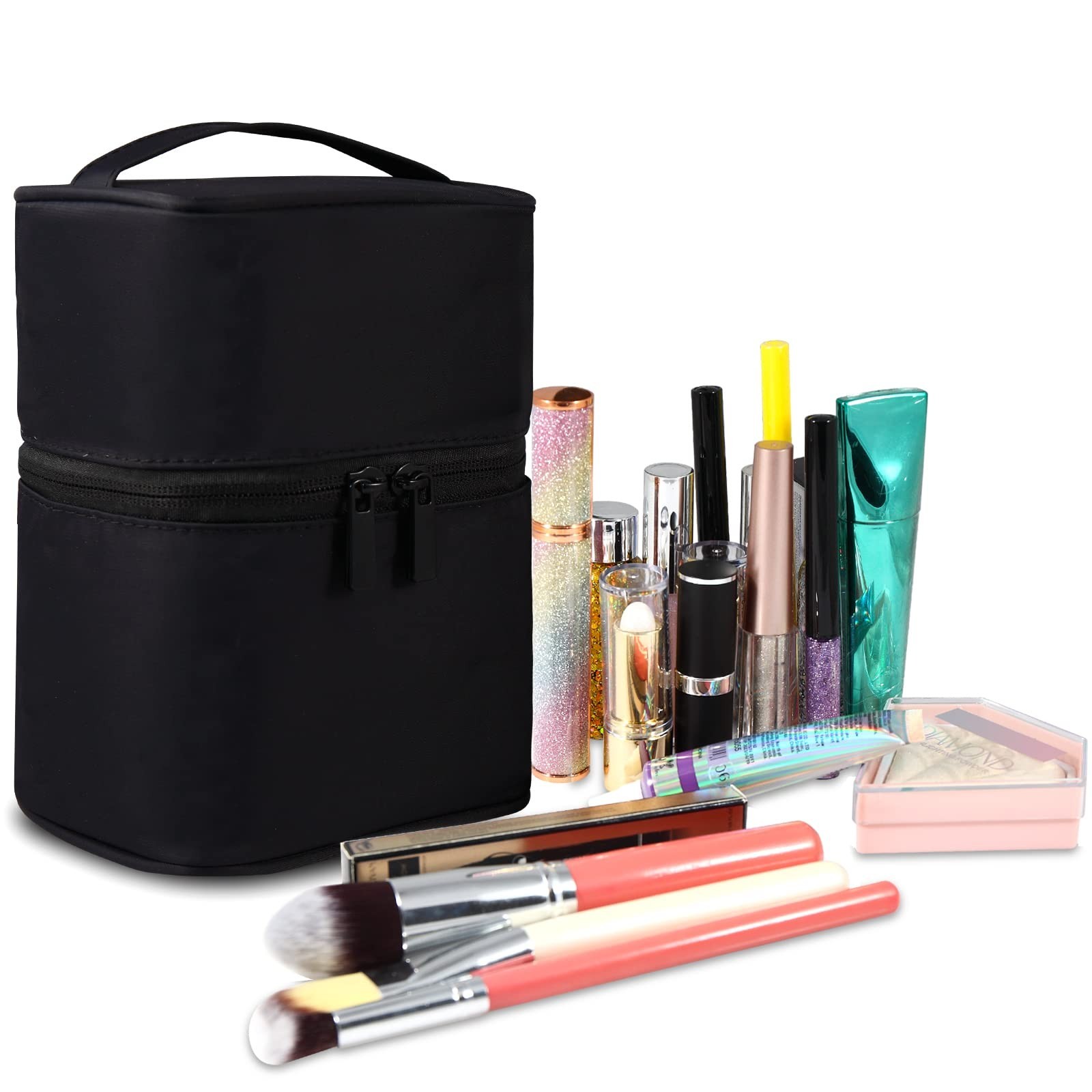 Makeup Brush Organizer Makeup Bag Brushes Set Case 7.5×5.5×4.4 Inch Professio…