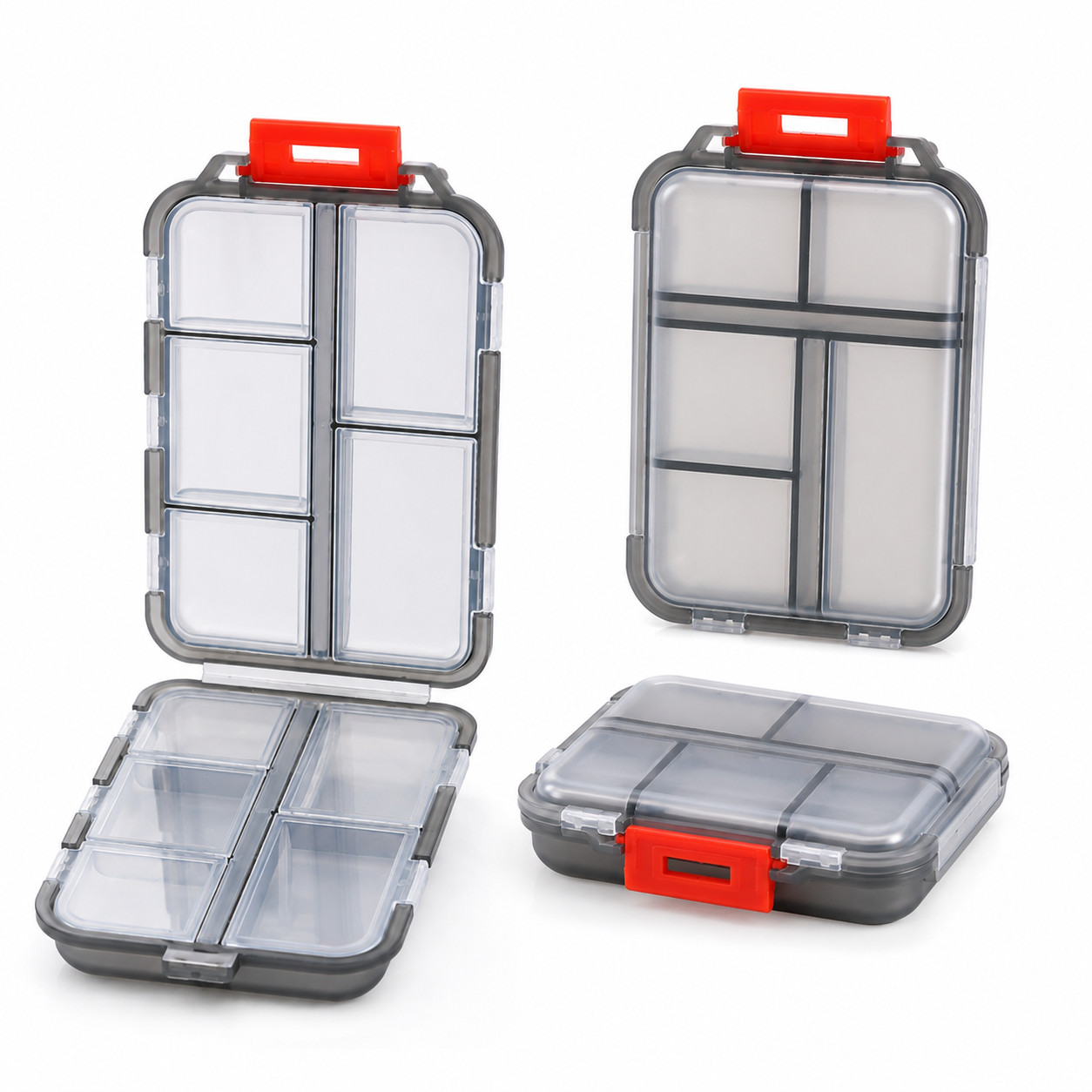 Portable 5 Compartment Pill Organizer Box Waterproof Travel Medicine Case