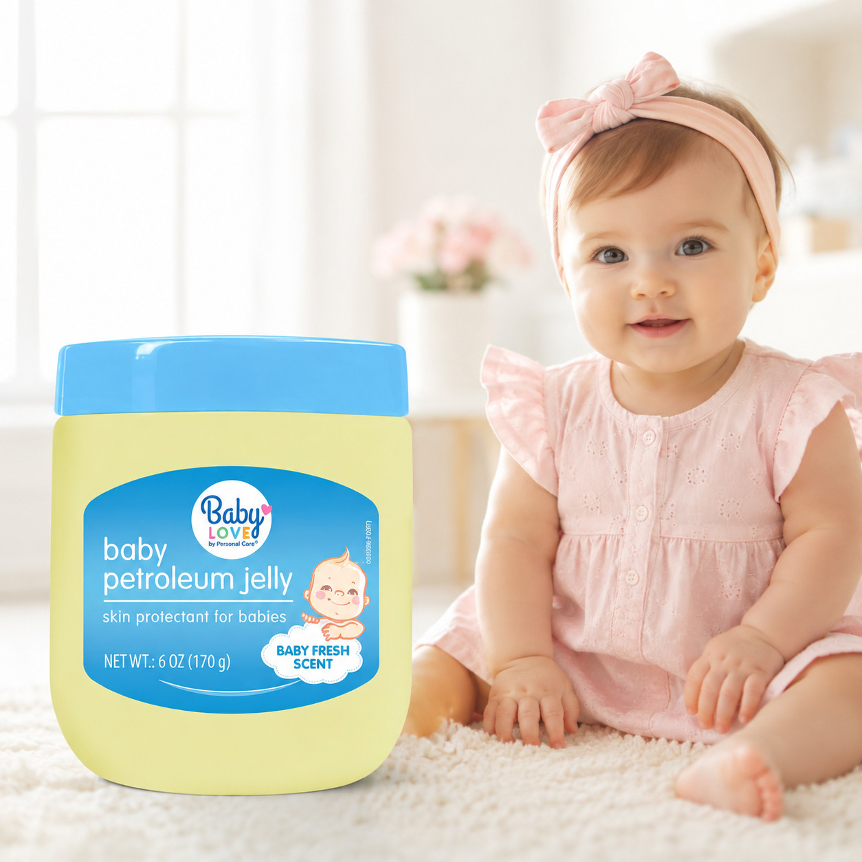 Baby Love Petroleum Jelly Baby Fresh Scent Skin Protectant 6oz Jar
