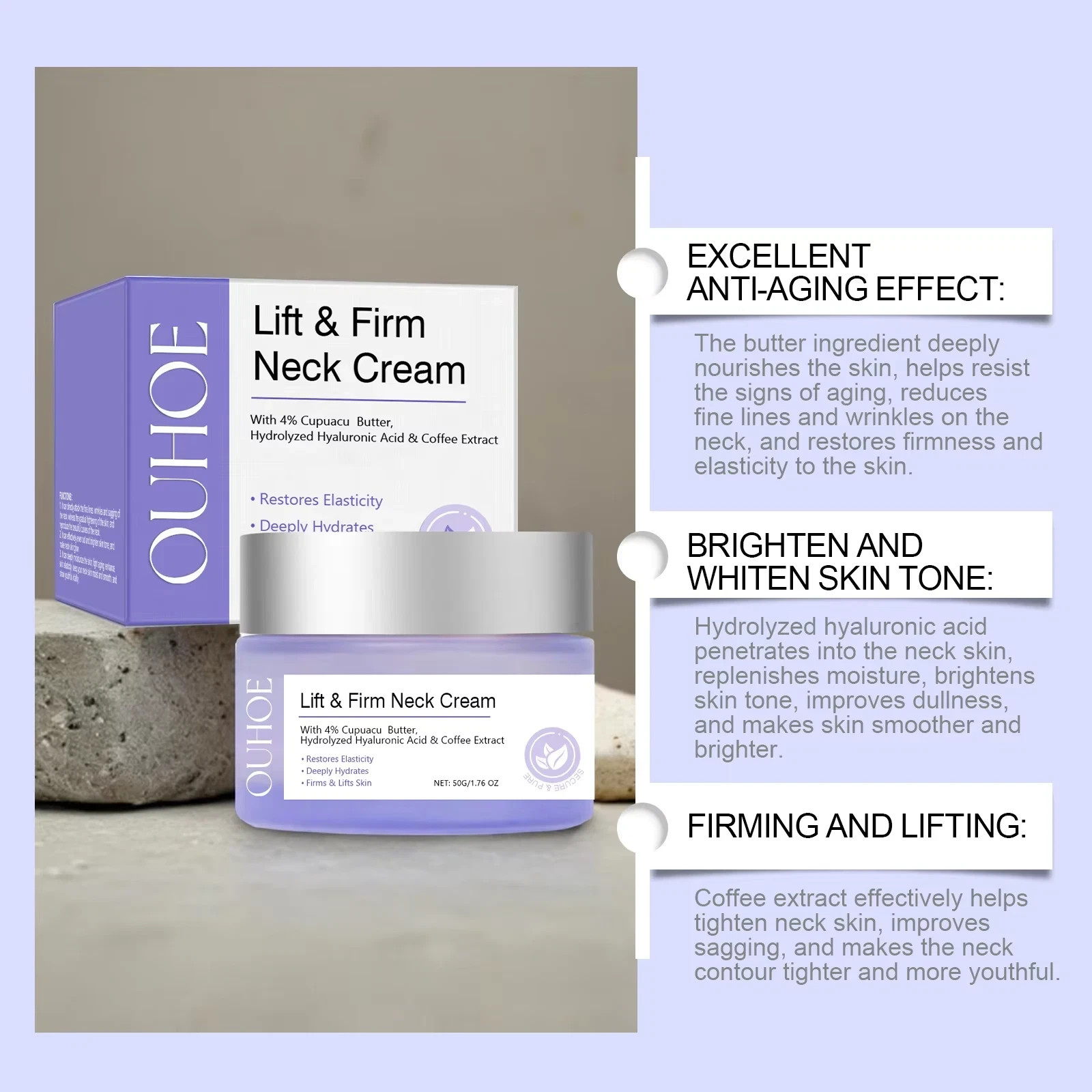 Go New Pure Beauty Tighten & Lift Neck Firming Cream – Anti-Aging Neck Creams fo
