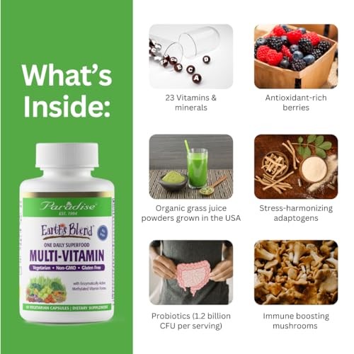 Paradise Herbs Once Daily Multivitamin w/ 48 Organic Superfoods, Probiotics