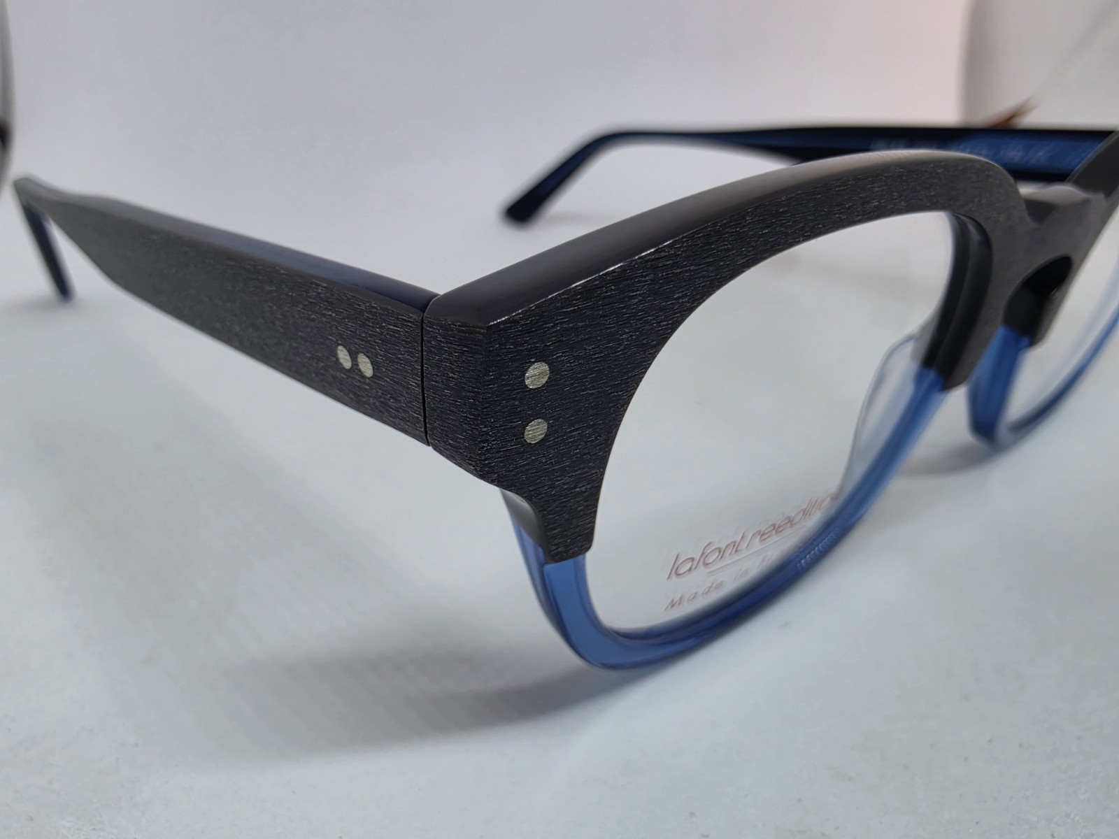 JEAN LAFONT PARIS MILES 2057 WOOD BLUE EYEGLASSES NEW AUTHENTIC FRANCE