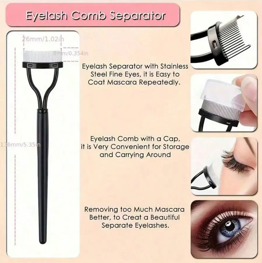 11-in-1 Eyelash Grooming Kit with Curler, Comb, Wand & 4 Silicone Pads