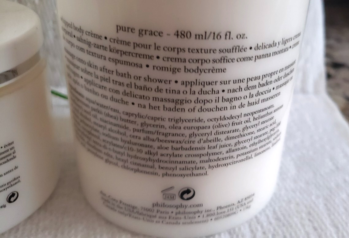 Philosophy Pure Grace 16 oz Whipped Body Creme & 6oz Hot Salt Body Scrub Unused