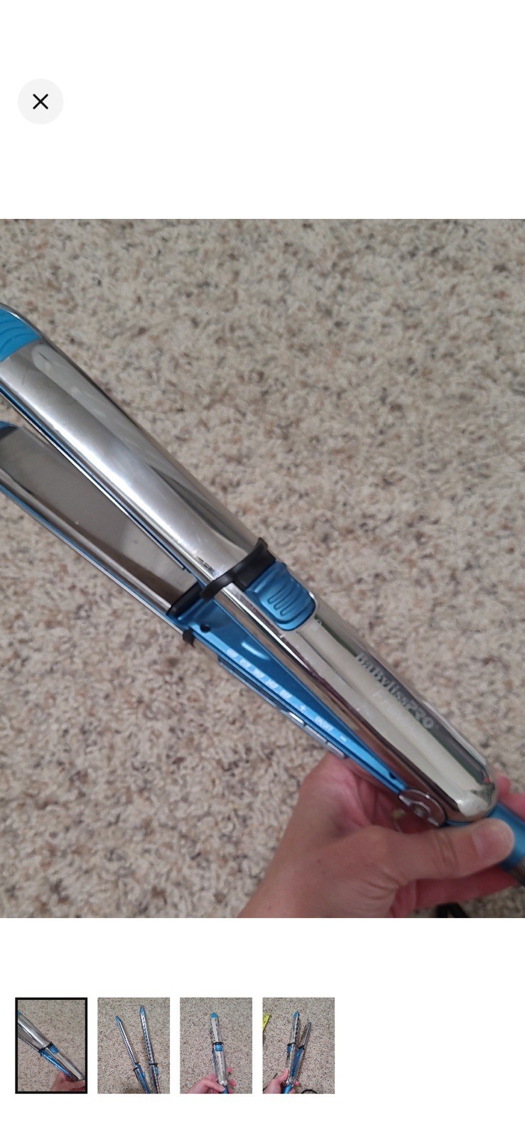 BaByliss PRO Nano Titanium 1″ Dual Curl Barrel Iron 450°F 40W Blue/Silver