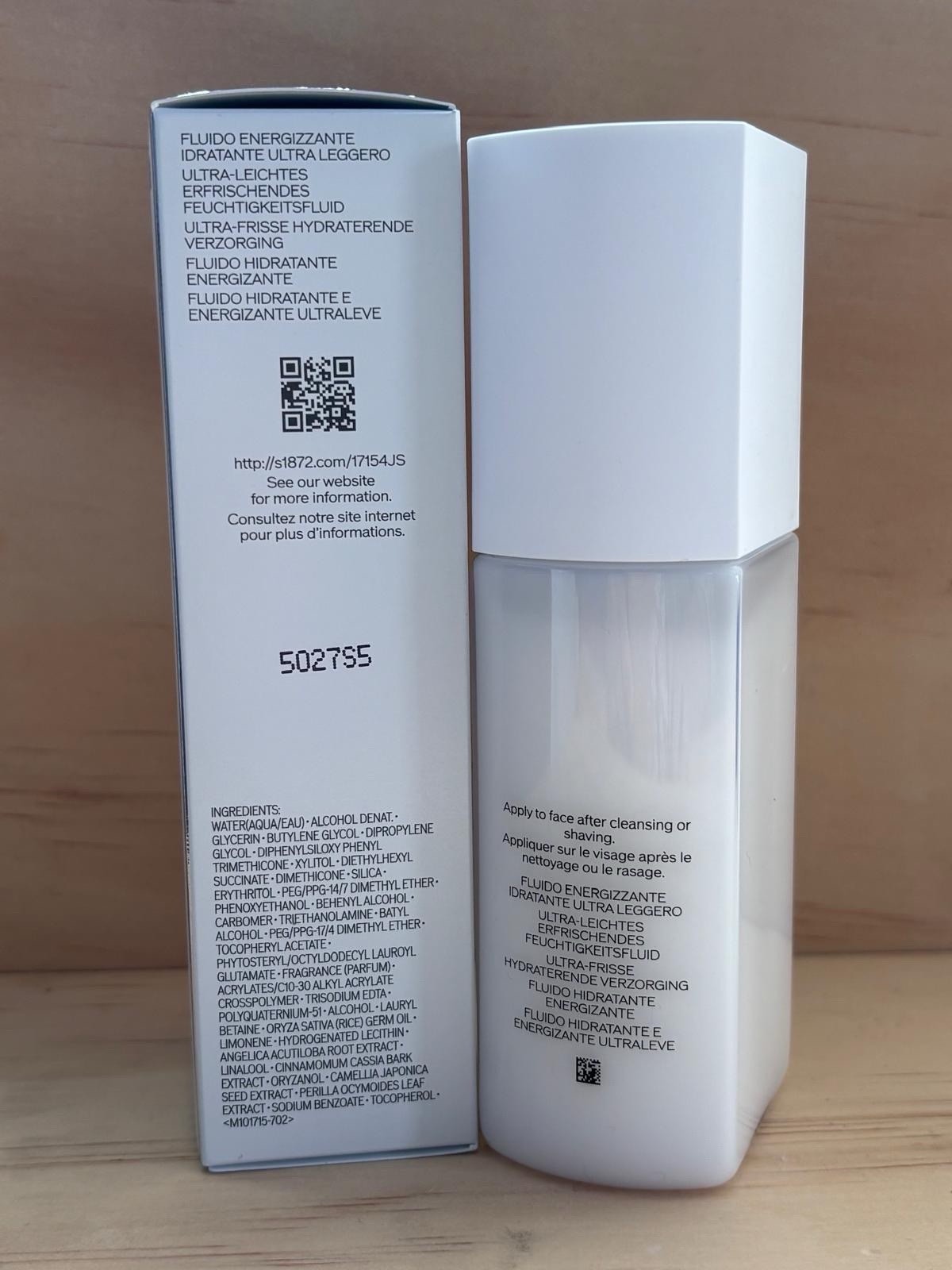 Shiseido Men Energizing Moisturizer Extra Light Fluid Hydrate 3.3Oz ~ New in Box