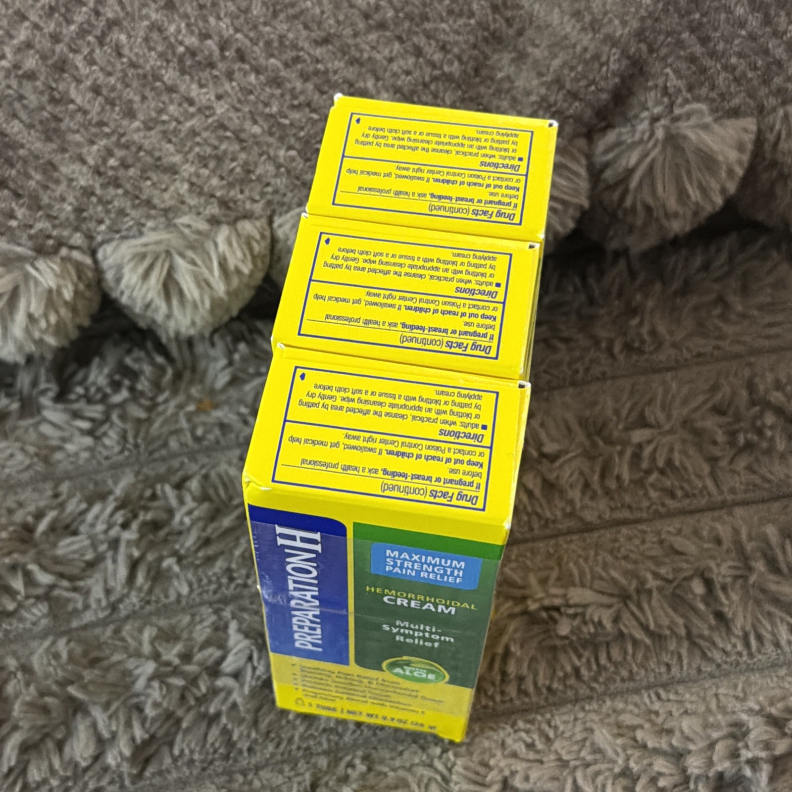 Preparation H Maximum Strength Hemorrhoid Relief Cream 3 Pack, 0.9 oz EXP 08/27