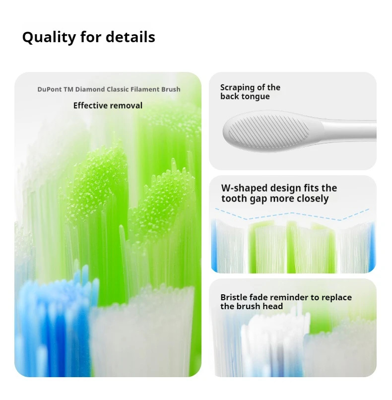 6x Original Oclean Replacement Brush Heads for X PRO Elite/Flow/F1/Z1/One