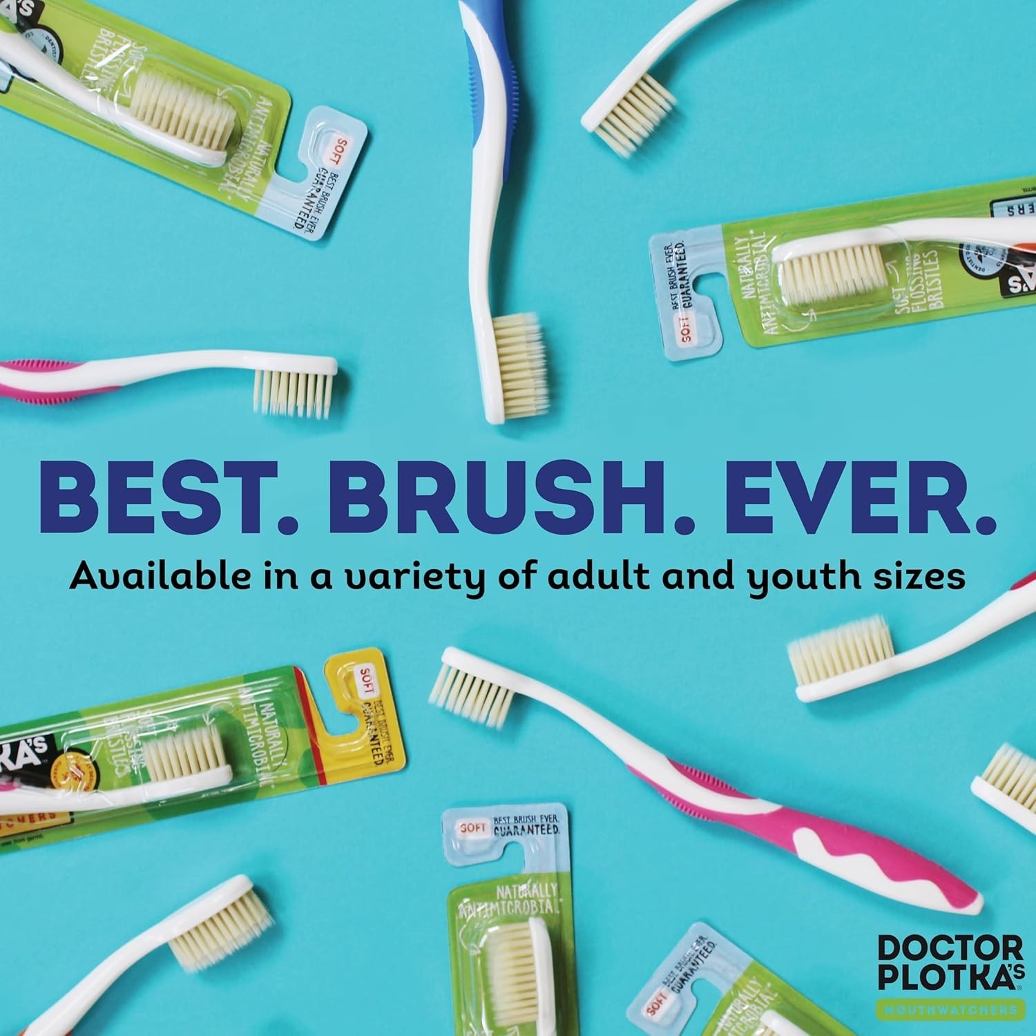Cruelty-Free Dr. Plotka’s Soft Toothbrushes with Flossing Action – 4 Pack