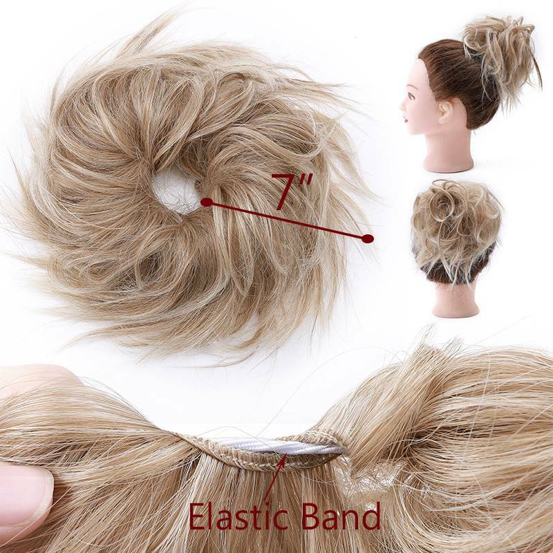 Curly Messy Bun Hair Piece Scrunchie Updo Cover Hair Extensions Real As Human US