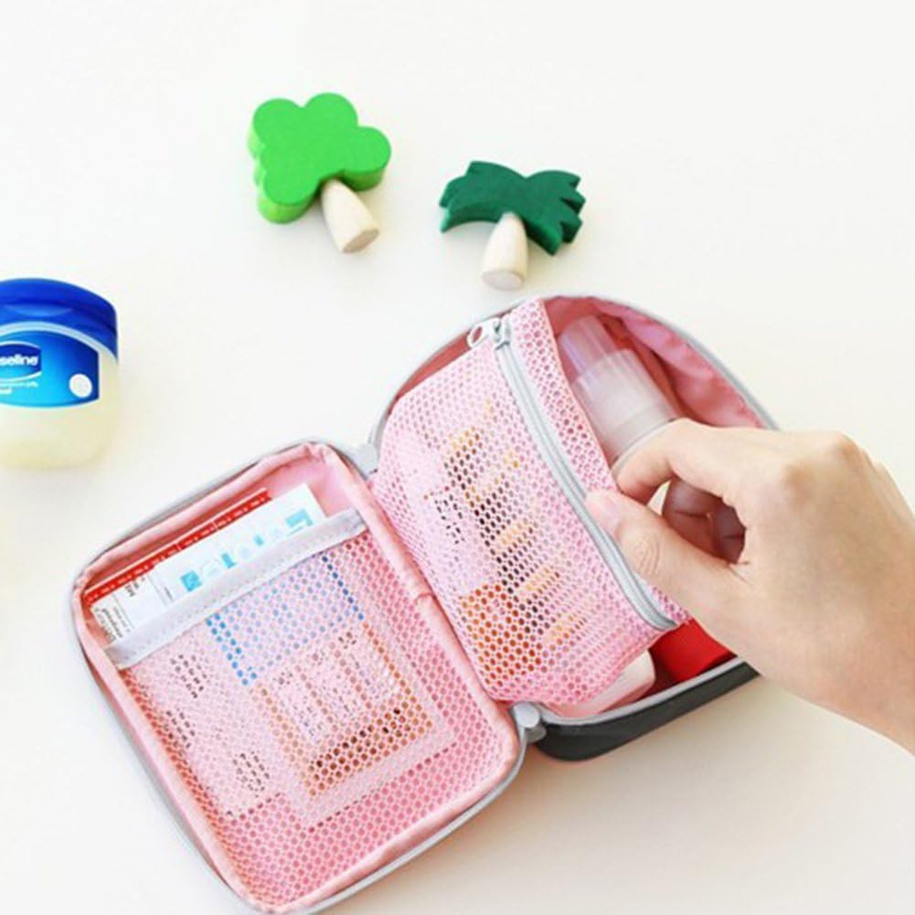 Pink Portable First Aid Kit Travel Emergency Medical Bag