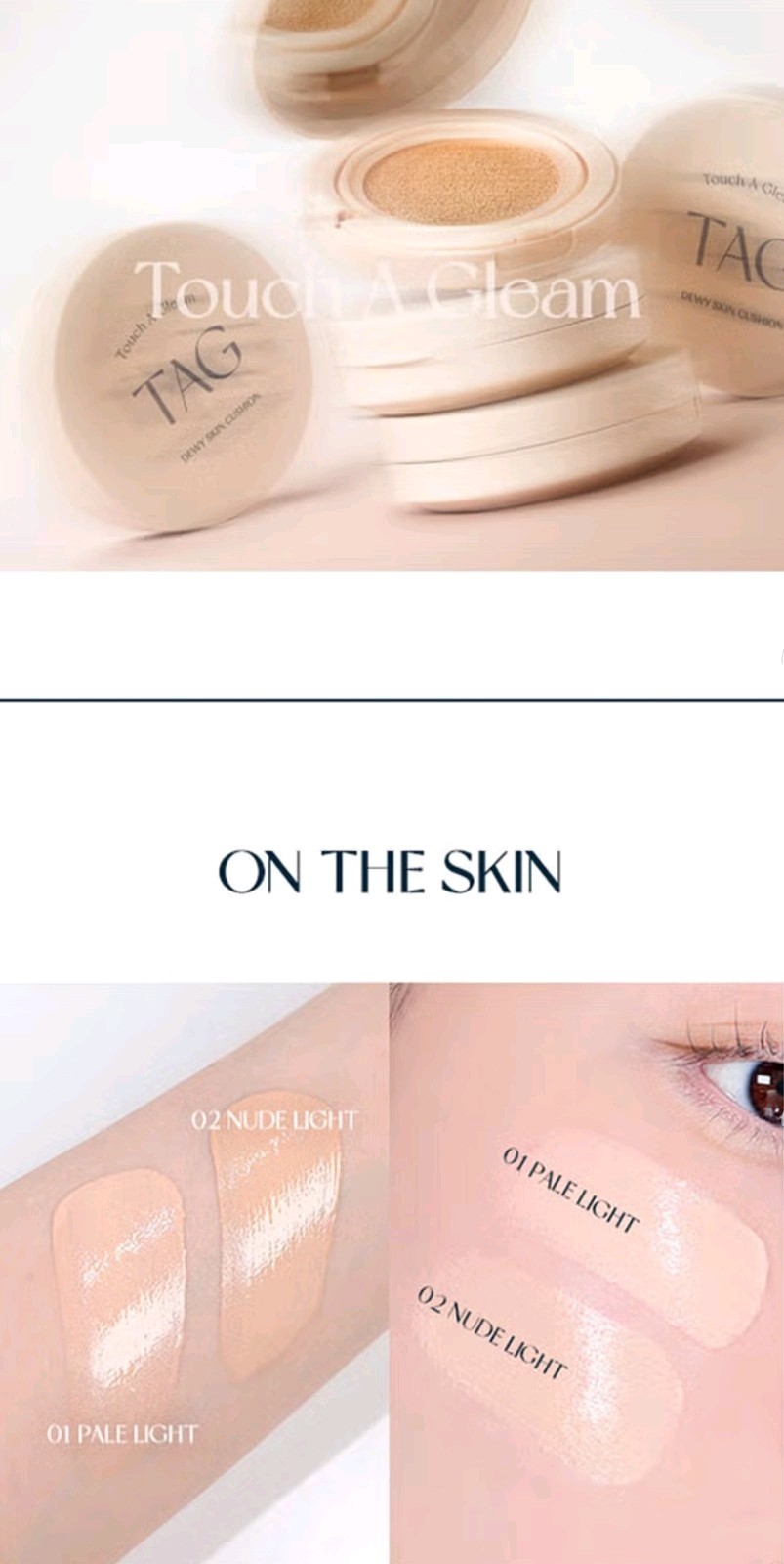 K-Beauty DAISO TAG Dewy Skin Cushion 15g — 01 Pale Light | Glass-Skin Glow