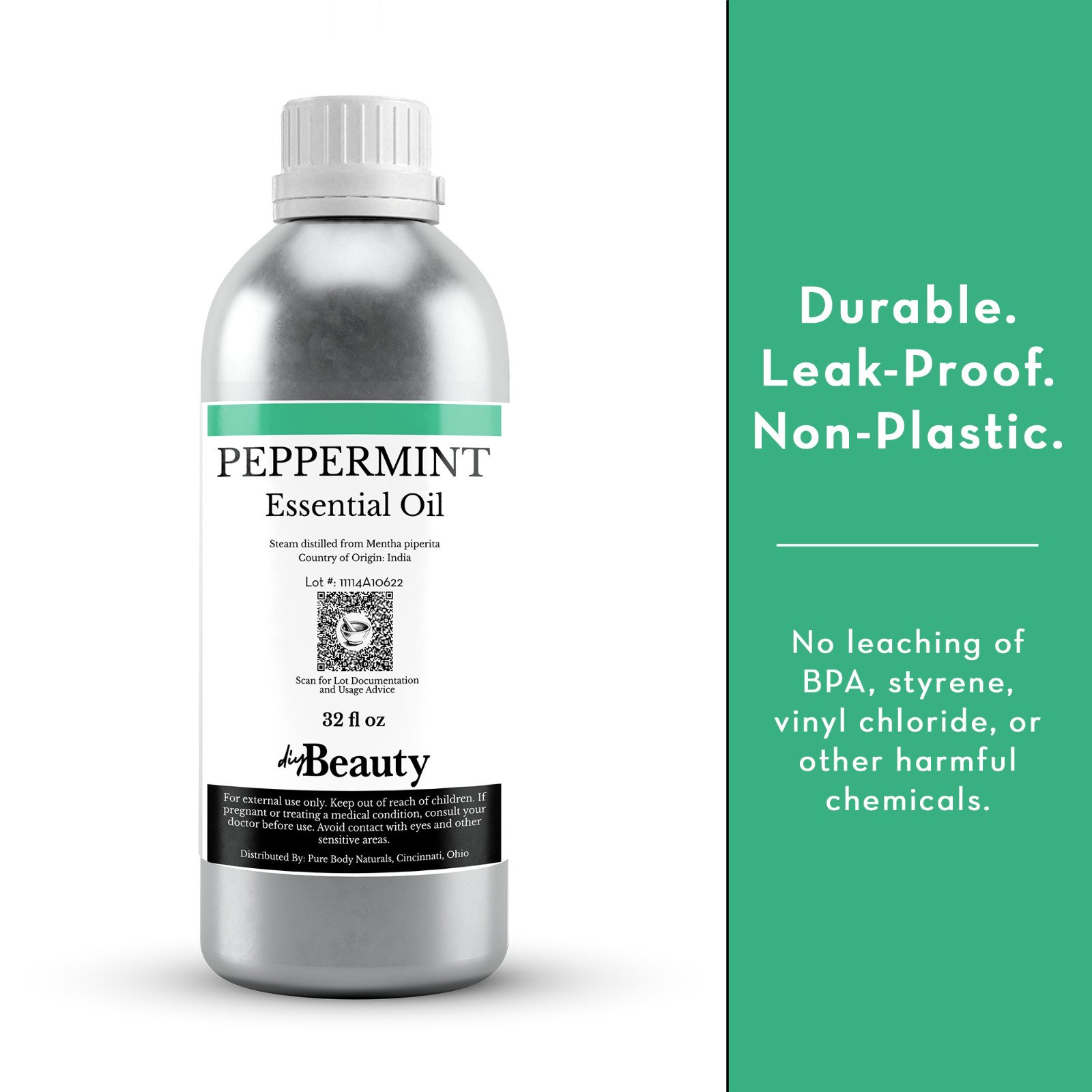 Bulk Peppermint Essential Oil – Large Wholesale Size – 100% Pure and Undiluted