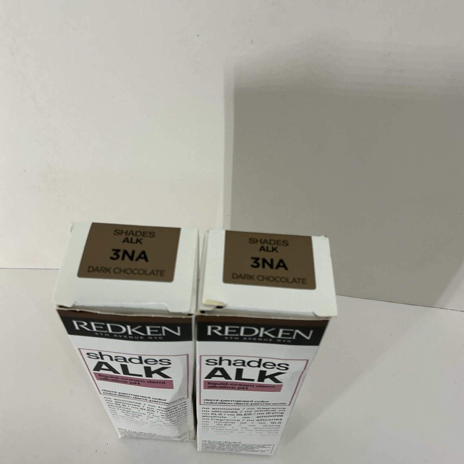 REDKEN ALK Demi-perm Hair Color 2.1 fl oz NEW Shade 3NA Dark Chocolate Lot of 2