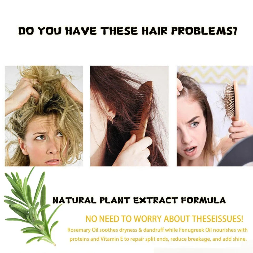 Minnah Hair Growth Oil, Extra Strength Rosemary Fenugreek Castor Oil, Natural…