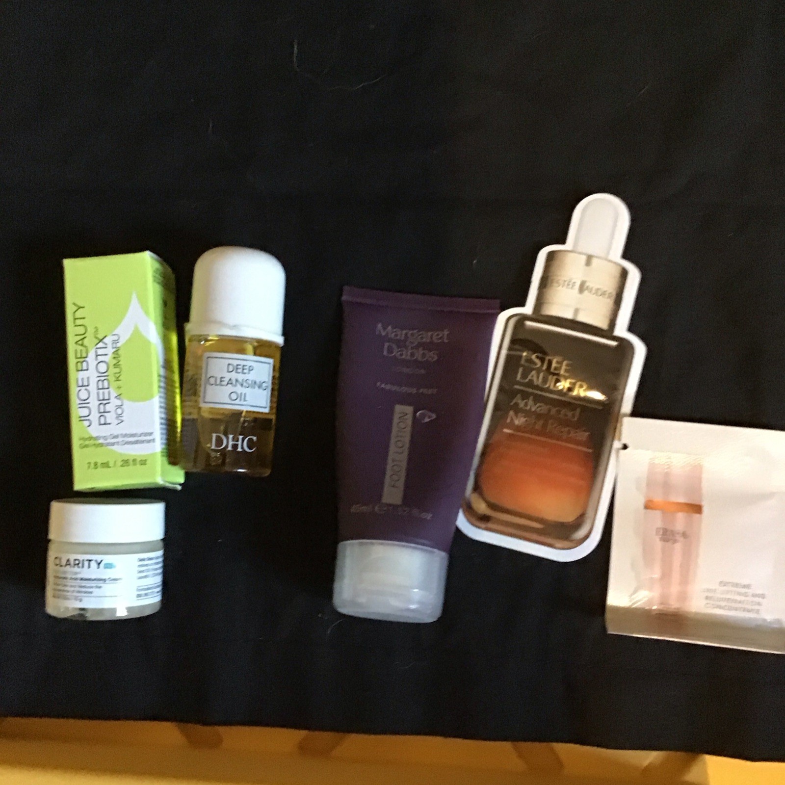 Assorted Beauty Sample Lot: Juice Beauty, DHC, Estée Lauder