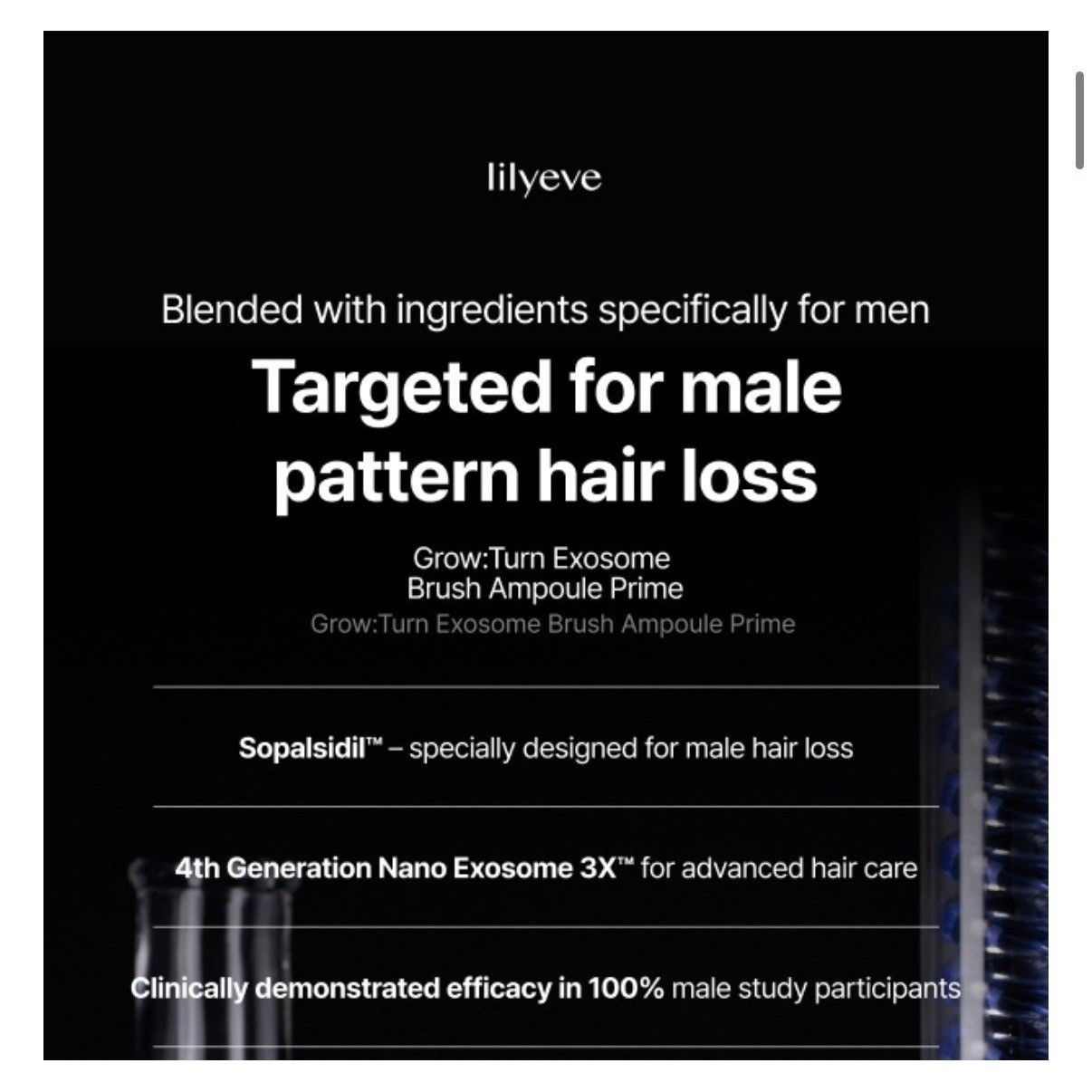 lilyeve Grow:Turn Exosome Brush Ampoule Prime for Men- NEW