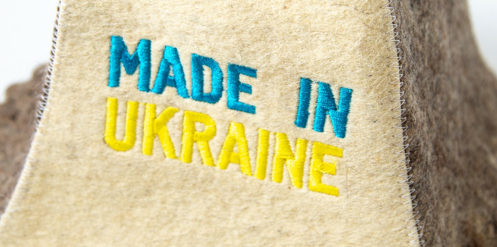 Sauna hat for ukrainian men women Made in Ukraine Blue Yellow Banya Wool felt