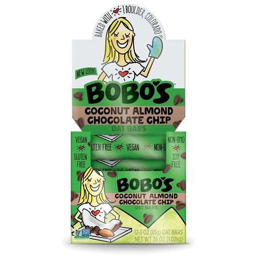 Bobo s Coconut Almond Chocolate Chip Oat Bar, 3 Ounce, 12 Per Box, 4 Per Case