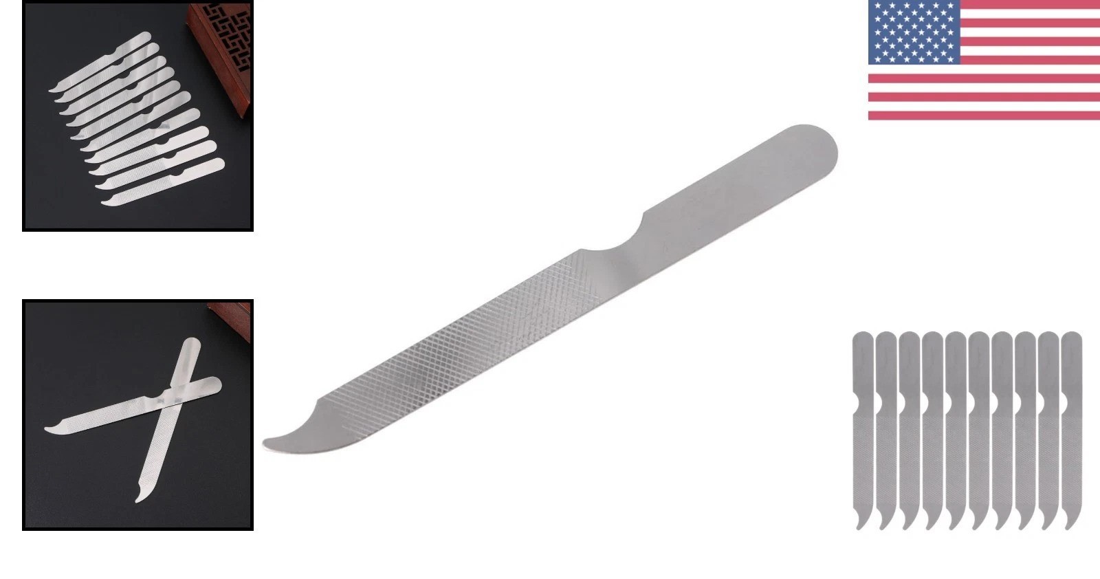 Durable Stainless Steel Nail File Set: 10 Double-Sided Buffers for Perfect Nails