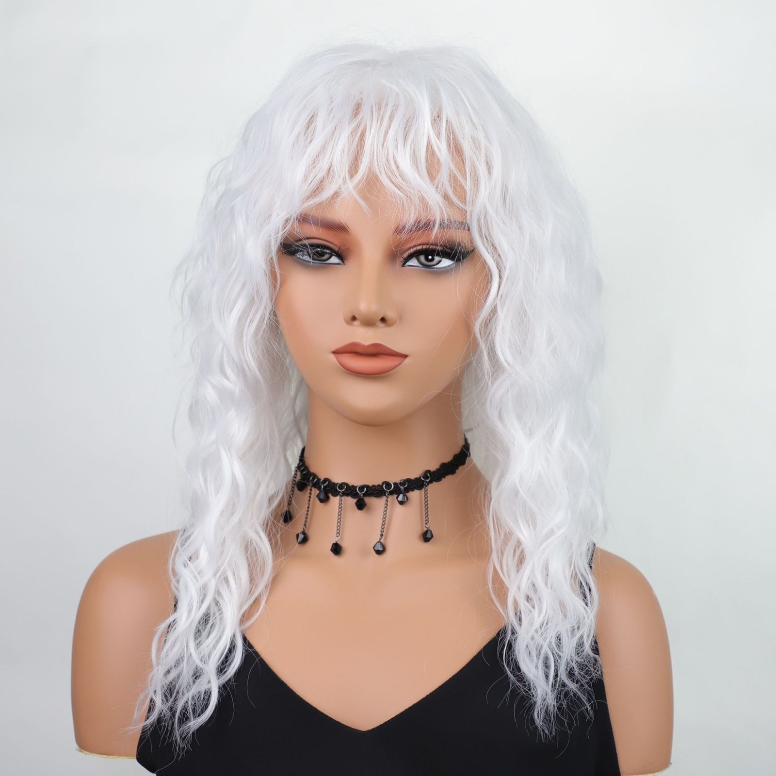 European Style Long Water Wave Wig for Women Heat Resistant Synthetic Fiber