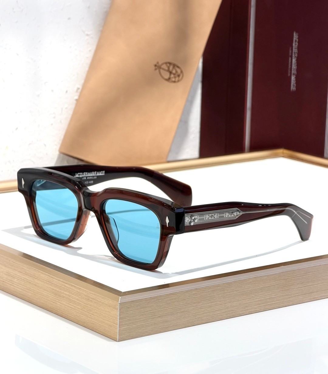 JACQUES MARIE MAGE Fellini 10mm Acetate Sunglasses Classic Havana Yellow Lens 51