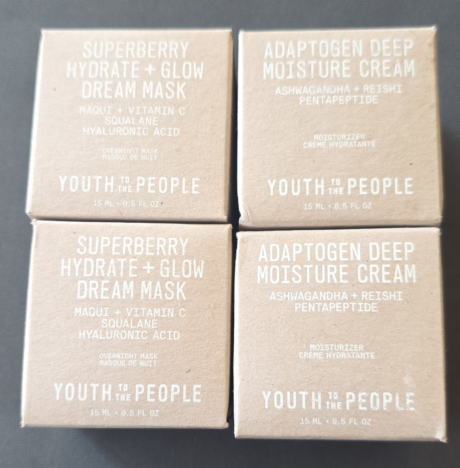 2 Youth To The People Superberry Dream Mask + Adaptogen Moisture Cream Mini 0.5