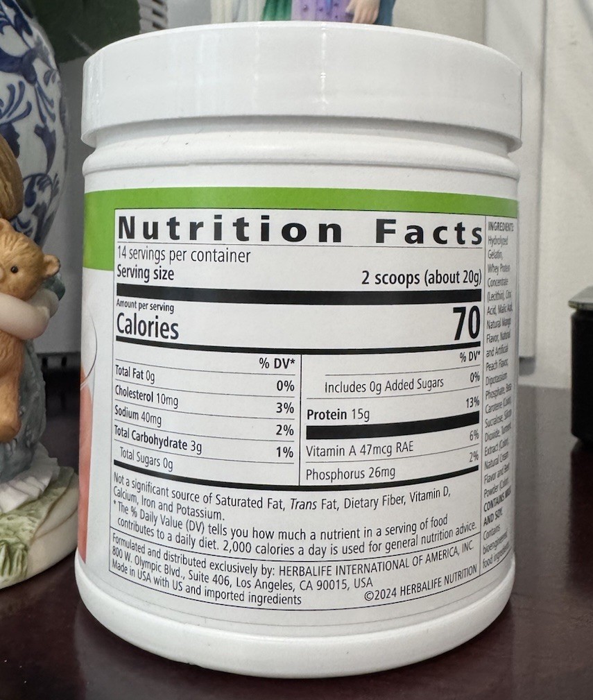 Herbalife Beverage Mix Peach Mango ,Protein-Based Snack For Energy And Nutrition