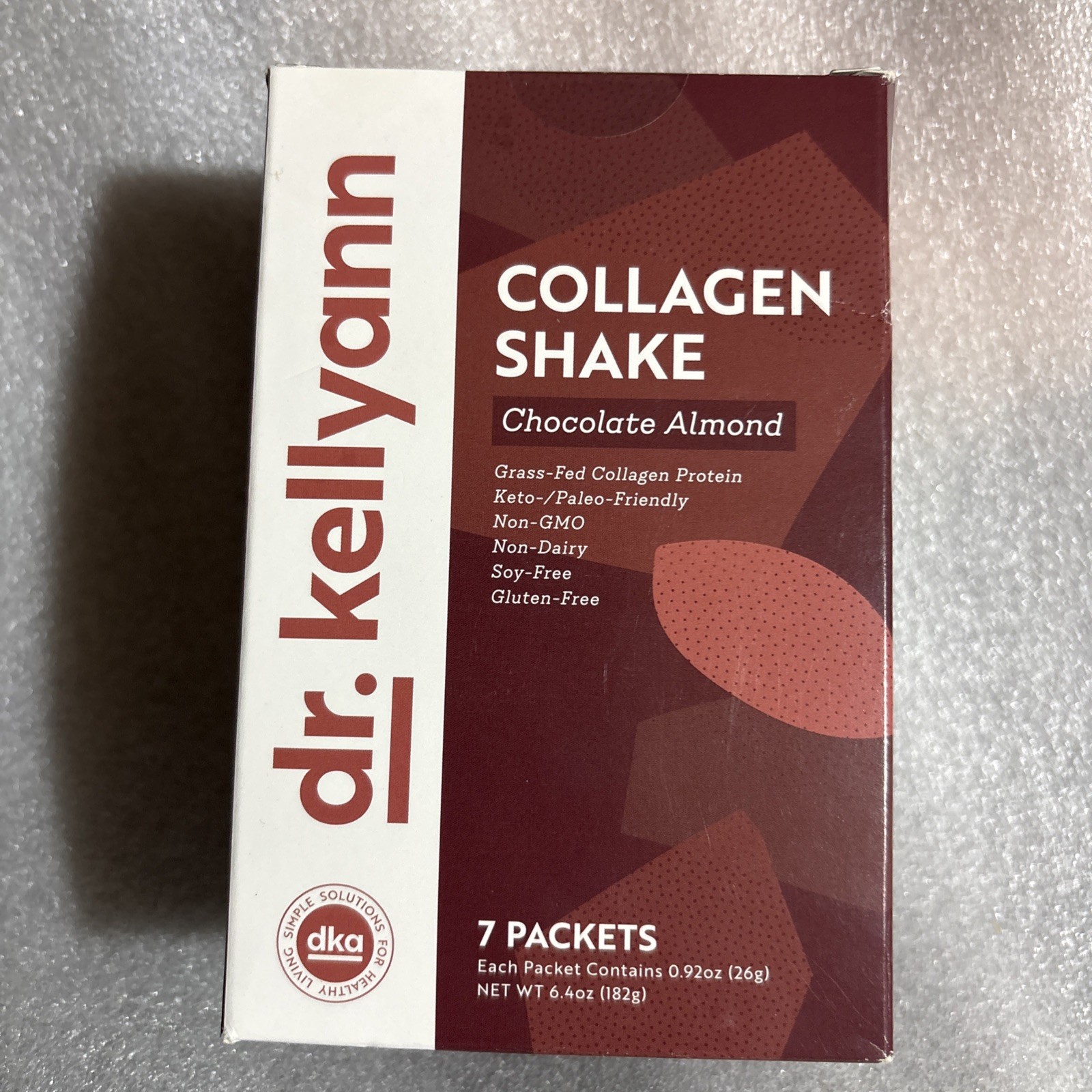 Dr. Kellyann Chocolate Almond Collagen 7 Packets. (Best By 08/2024)
