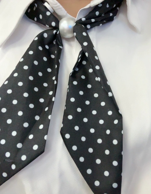 Polka dot silk scarf